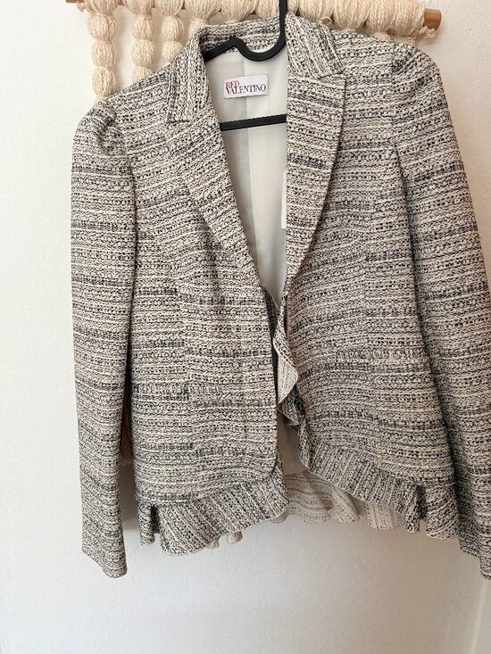 Jackets & Blazers - NWT RED Valentino Tweed Ruffle Hem Blazer Jacket- 38